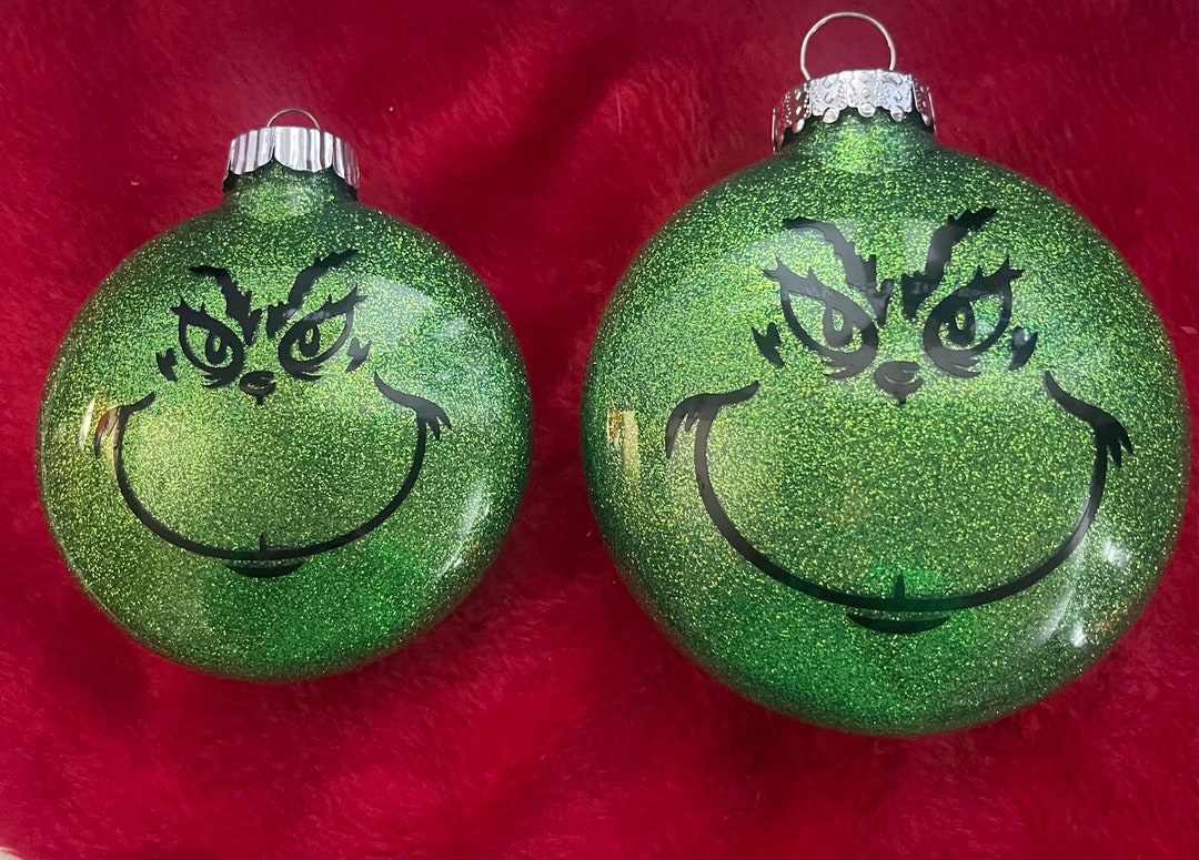 Grinch Face Ornaments - Etsy