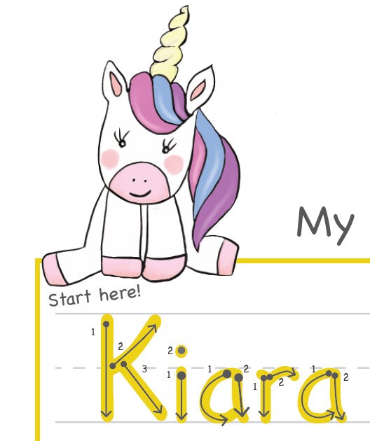 digital writing worksheet unicorn etsy