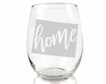 Wyoming State Stemless Wine Glass Wyoming Wine Glass Wyoming Fan Gift Wyoming Gift