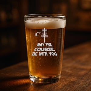 Disc Golf Gift Pint Glass: Laser Etched Funny Beer Cup Bild 4