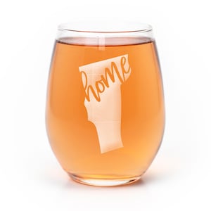 Vermont State Stemless Wine Glass: Laser Etched Gift