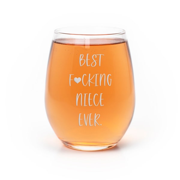 Best Fing Niece Ever Stemless Wine Glass - Niece Gift, Niece Glass, Gift For Niece, Fun Niece Gift