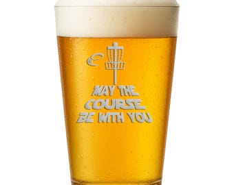 Disc Golf Pint Glass: Laser Etched Funny Beer Cup