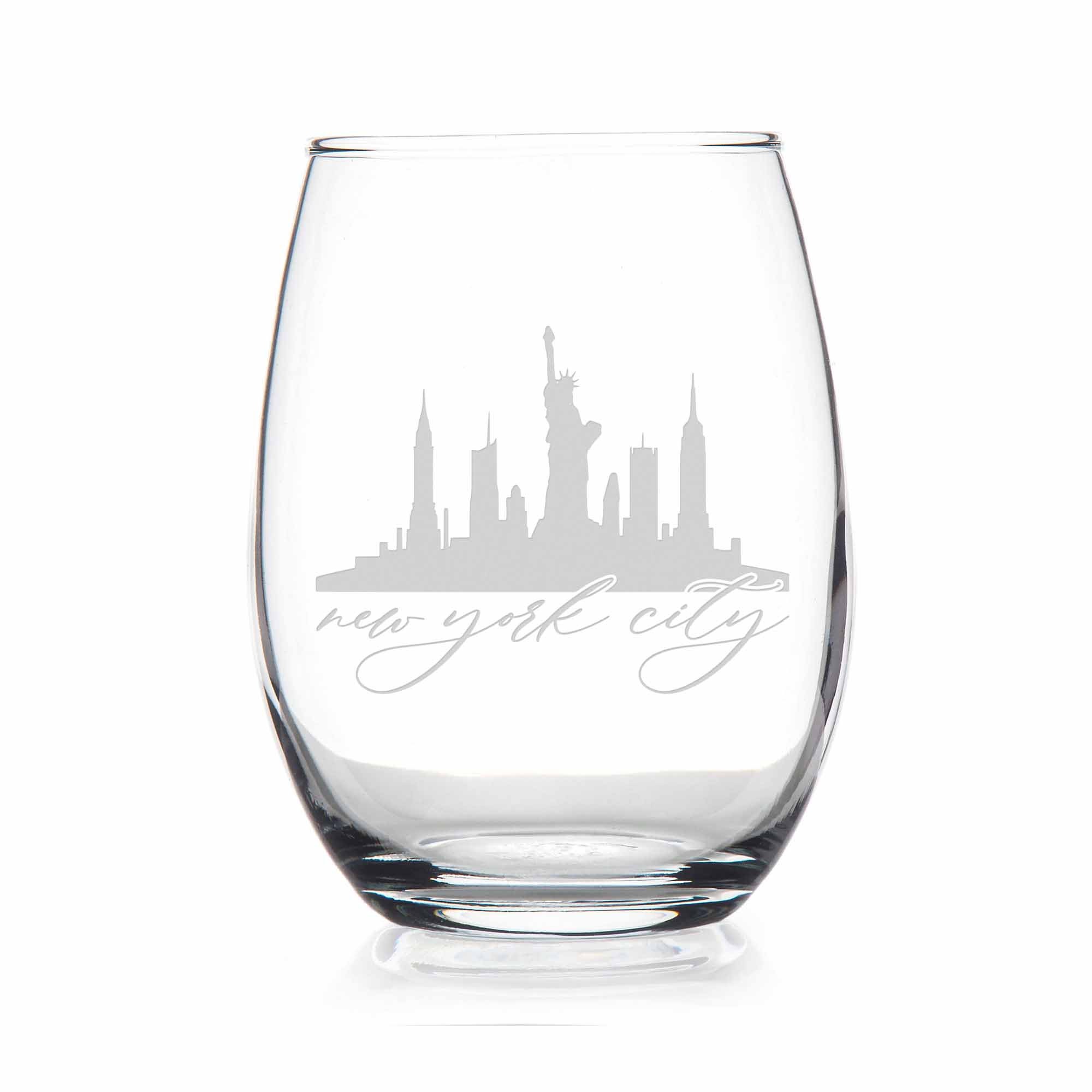 El Paso City Skyline 16oz Glass Tumbler Drinking Glass Engraved