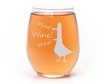 Wine Seagull Stemless Wine Glass - Funny Wine Glass, Stemless Wine Glass, Funny Mug, Mother Gift, Father Gift, Friend Gift, Retirement Gift