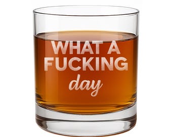 Funny Whiskey Glass - Gag Gift for Men, Coworkers, Boss, Husband Glassware for Birthday or Christmas