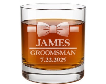Personalized Groomsmen Gifts Whiskey Glass, Wedding Party Gifts, Groomsman Proposal