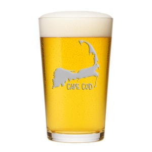 Cape Code Map Pint Glass - Cape Cod Pint Glass, Unique Wedding Gift, Cape Cod Souvenir, Vacation House Gift, Cape Cod Glass, Cape Cod Gift