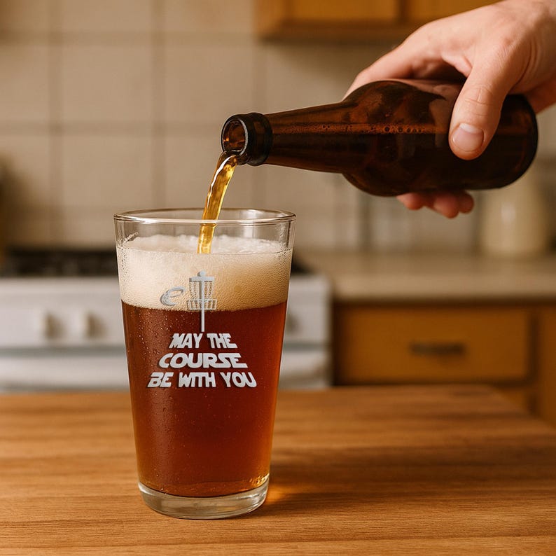 Disc Golf Gift Pint Glass: Laser Etched Funny Beer Cup Bild 6