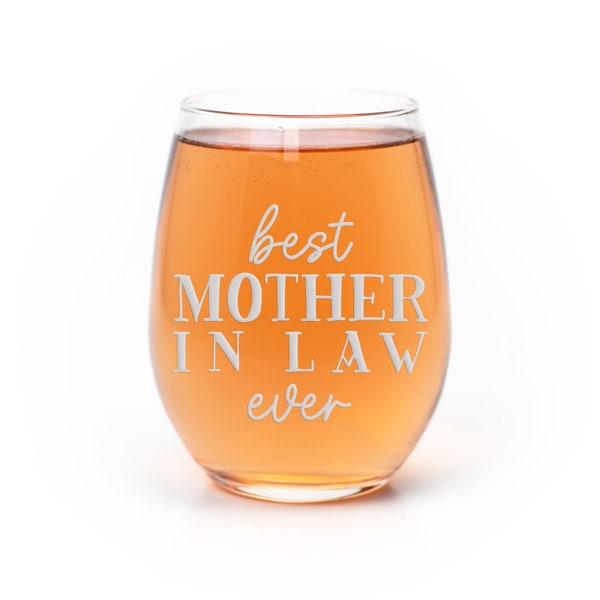 Best Mother In Law Ever Stemless Wine Glass - Mom'S Merit, Mother In Law Gift, Gift For Mom, Mom Gift, Mother In Law