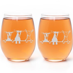 Goats Stemless Wine Glass: Laser Engraved Funny Goat Gift image 5