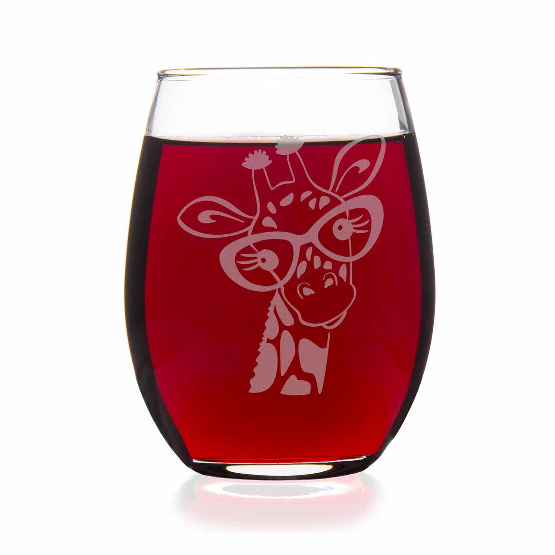 Cute Giraffe Glasses Stemless Wine Glass Giraffe Gift Wild Etsy