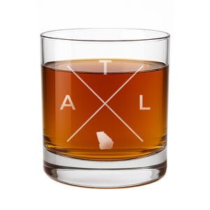 ATL Atlanta Georgia Rocks Glass - Laser Etched