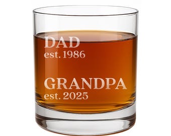Grandpa Gift Custom Whiskey Glass Fathers Day Gifts Personalized