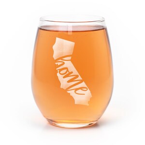 California State Stemless Wine Glass: Laser Etched Gift