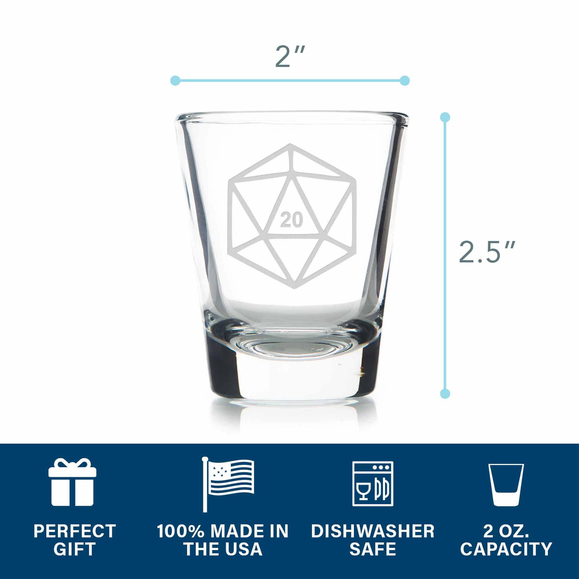 D20 Dnd Dice Standard Shot Glass Dungeons & Dragons D and D Etsy