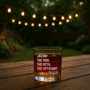 Custom Officiant Gift Rocks Glass, Wedding Thank You, Personalized Gifts for Marriage Officiant image 5