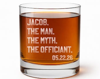 Custom Officiant Gift Rocks Glass, Wedding Thank You, Personalized Gifts for Marriage Officiant