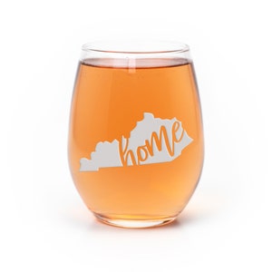 Kentucky State Stemless Wine Glass - Kentucky Gift, Kentucky Wine Glass, Kentucky Fan Gift