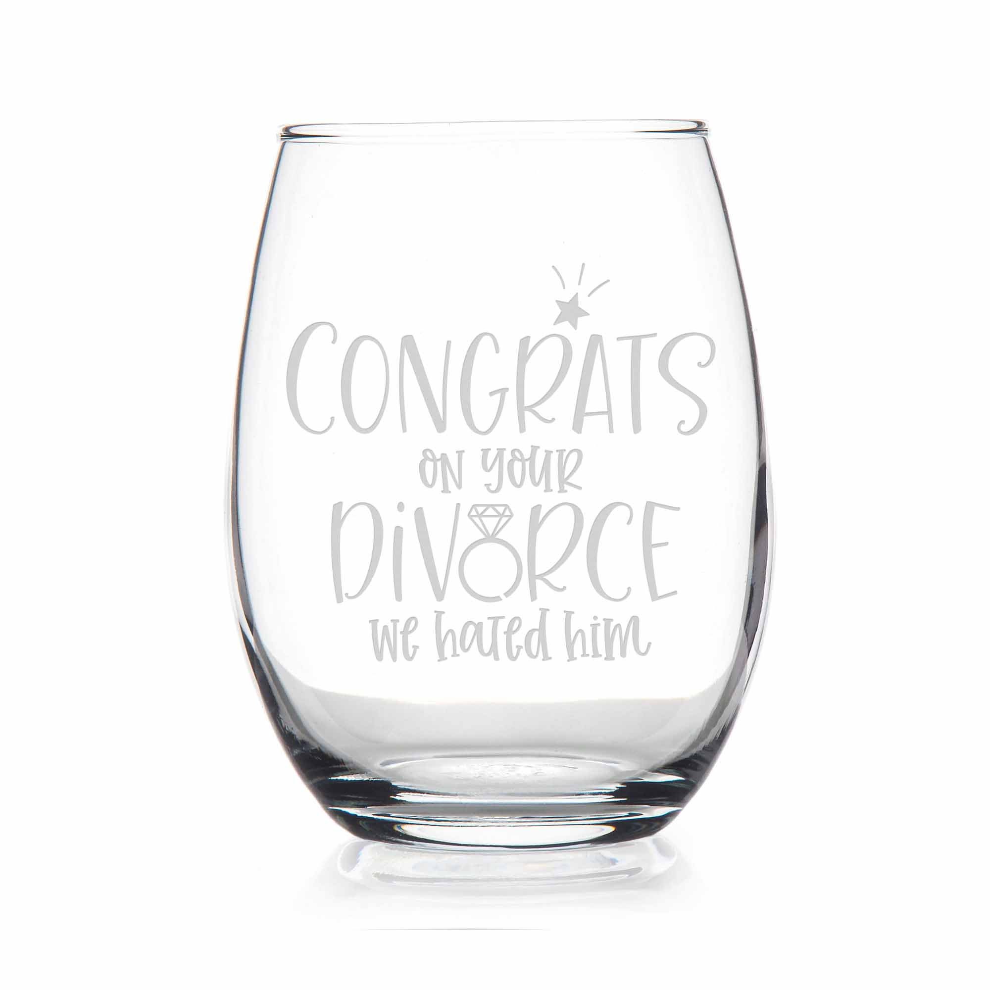 Shop4ever I used to Be Married But I'm Much Better Now Engraved Stemmed Wine Glass Funny Gift for Divorcee Divorce Party (16 oz.), Size: One size