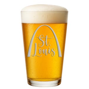 St Louis Missouri Pint Glass - St Louis Gift, Missouri Gift, Arch Beer Glass, St Louis Beer