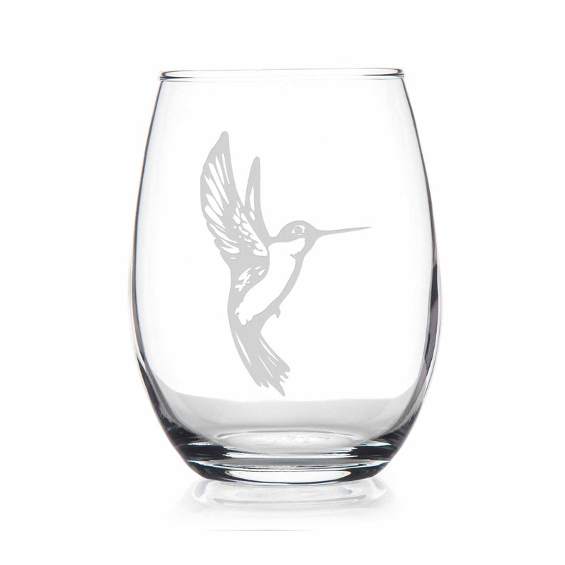 Hummingbird Stemless Wine Glass Hummingbird Gift - Etsy
