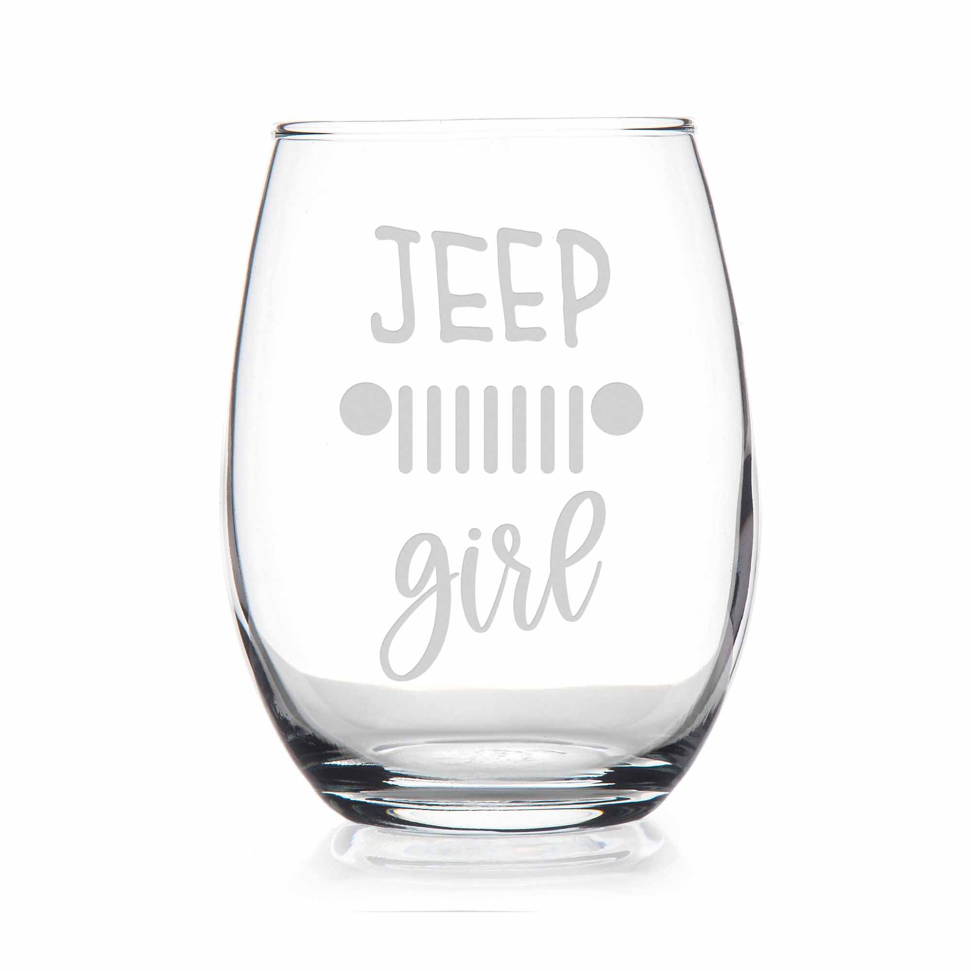 FREE Personalization Jeep Girl Glass Set of 2 Jeep Girl Wine 