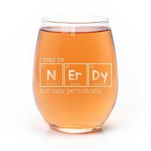 Periodically Nerdy Stemless Wine Glass