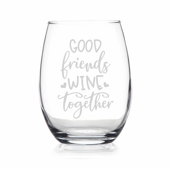 Good Friends Stemless Wine Glass Pair