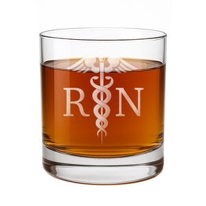 Laser Etched RN Medical Glass: Registered Nurse Gift