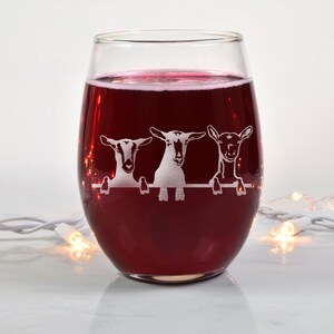 Goats Stemless Wine Glass: Laser Engraved Funny Goat Gift image 8