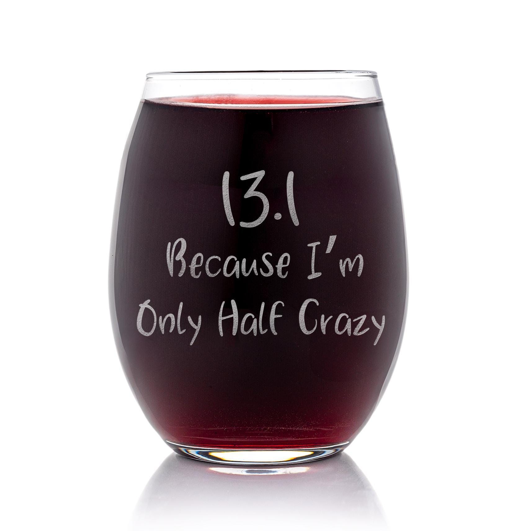 13.1 Half Marathon Runner Stemless Wine Glass: Laser Etched Gift - Etsy
