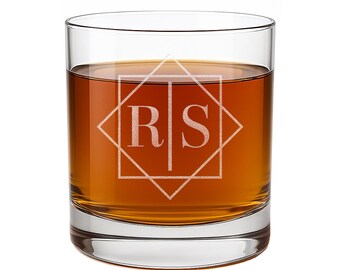 Monogrammed Groomsmen Gifts, Engraved Whiskey Glass, Wedding Gift