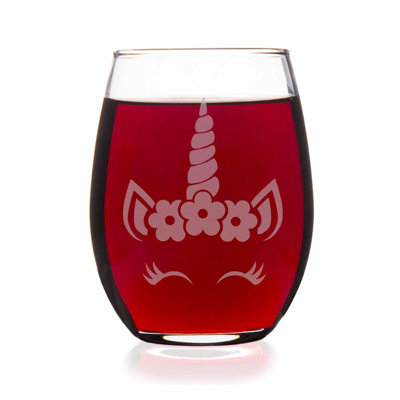 Unicorn Eye Lashes Stemless Wine Glass Unicorn Gift Unicorn Etsy