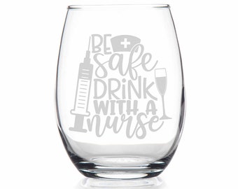 2 Pieces Nurse Need Too And Stemless Glass Essential Glass | Desertcart