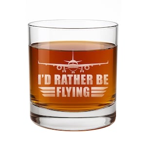 Airplane Rocks Glass: Laser Engraved Aviation Gift for Pilots