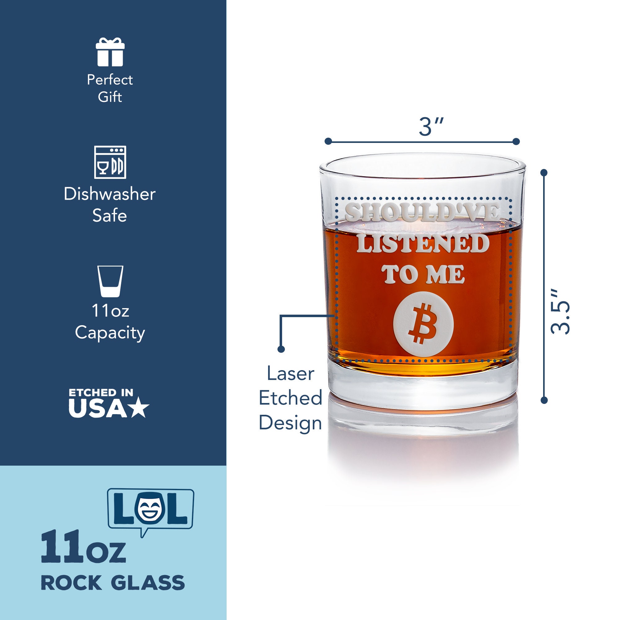 Shouldve Listened Bitcoin Round Rocks Glass Bitcoin Gift,, 55% OFF