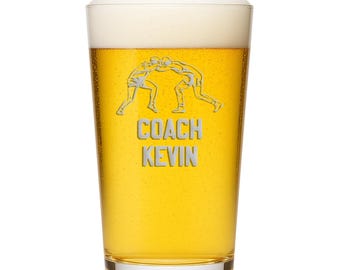 Vaso de pinta personalizado para entrenador de lucha libre. Regalo personalizado para entrenador deportivo del equipo.