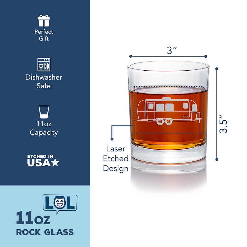 LOL Glass Airstream Rocks Glass - Thumbnail 5
