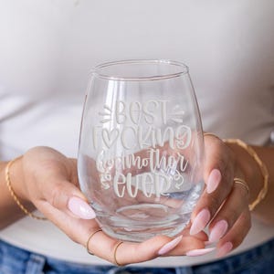 Best Fcking Godmother Ever Stemless Wine Glass - Fun Gift for Godmother, Godmother Glass image 3