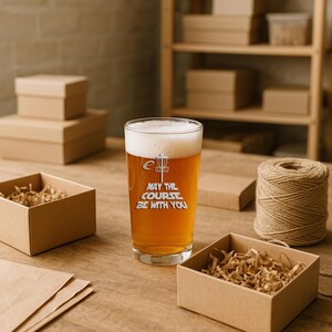 Disc Golf Gift Pint Glass: Laser Etched Funny Beer Cup Bild 7
