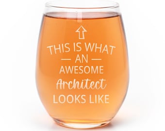 Funny Architect Stemless Wine Glass, Architecture Student Gift, Graduation Gifts Idea