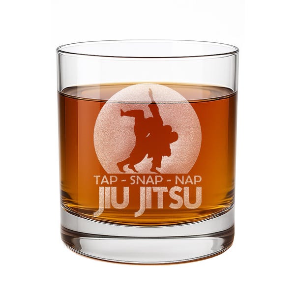 Tap Snap Nap Jiu Jitsu Rocks Glass BJJ Martial Arts Gift for Him Her Jiu Jitsu Lover