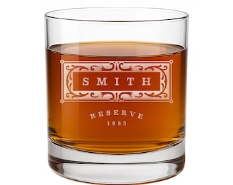 Vaso de whisky personalizado - Regalo grabado a medida para él, padrinos de boda, papá, padre de la novia, padrino de boda, boda o inauguración de casa.