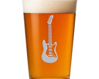 Guitar Instrument Pint Glass - Guitar Gift, Guitar Player, Music Glass, Musician Gift, Beer Glass, Gift For Him
