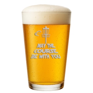 Disc Golf Gift Pint Glass: Laser Etched Funny Beer Cup Bild 1