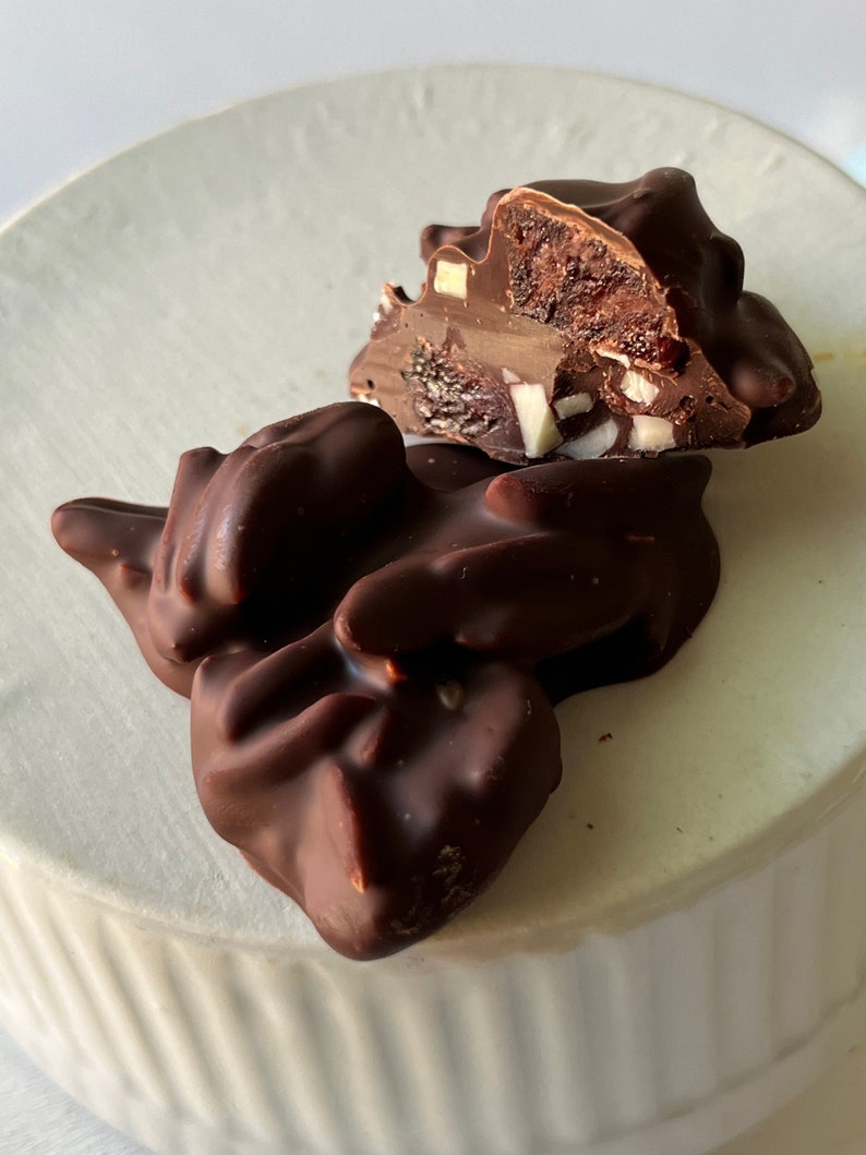 Dark Chocolate Fruit and Nut Cluster Handmade in a Red Box Etsy
