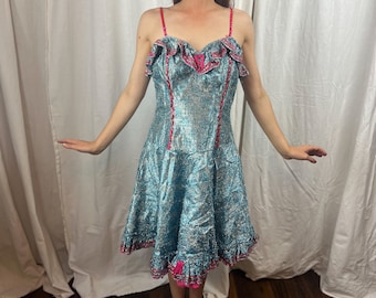 VINTAGE Blue Saloon and Can-Can Dress