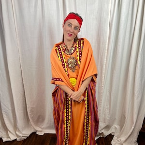 VINTAGE Orange Arabian Nights Unisex Handmade Costume