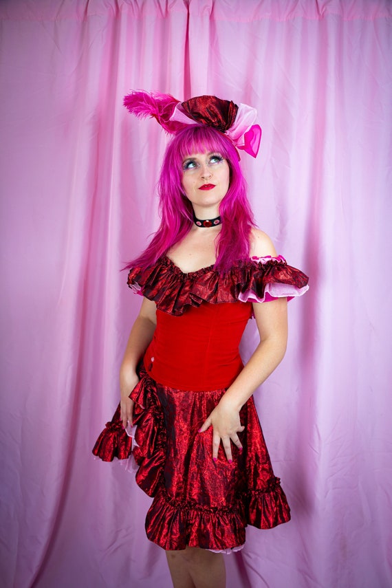 red saloon dress Vintage Red Saloon Dress